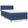 Boxspringbett mit Matratze Blau 100x200 cm Stoff