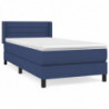 Boxspringbett mit Matratze Blau 100x200 cm Stoff