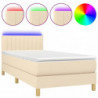 Boxspringbett mit Matratze & LED Creme 100x200 cm Stoff