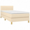 Boxspringbett mit Matratze & LED Creme 100x200 cm Stoff