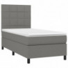 Boxspringbett mit Matratze & LED Dunkelgrau 80x200 cm Stoff