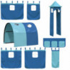 Kinderhochbett mit Turm Blau 80x200 cm Massivholz Kiefer