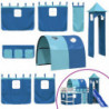 Kinderhochbett mit Turm Blau 80x200 cm Massivholz Kiefer