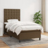 Boxspringbett mit Matratze Dunkelbraun 90x190 cm Stoff