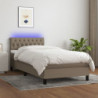 Boxspringbett mit Matratze & LED Taupe 90x190 cm Stoff