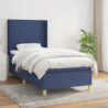 Boxspringbett mit Matratze Blau 90x190 cm Stoff