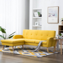 Sofa in L-Form Stoffbezug 186 x 136 x 79 cm Gelb