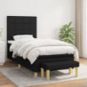 Boxspringbett mit Matratze Schwarz 80x200 cm Stoff