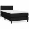 Boxspringbett mit Matratze Schwarz 100x200 cm Stoff