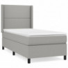 Boxspringbett mit Matratze Hellgrau 80x200 cm Stoff