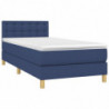 Boxspringbett mit Matratze Blau 100x200 cm Stoff