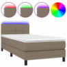 Boxspringbett mit Matratze & LED Taupe 90x190 cm Stoff