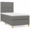 Boxspringbett mit Matratze Dunkelgrau 90x200 cm Stoff