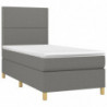 Boxspringbett mit Matratze Dunkelgrau 90x200 cm Stoff