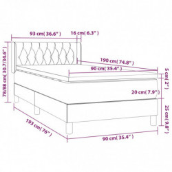 Boxspringbett mit Matratze Creme 90x190 cm Stoff