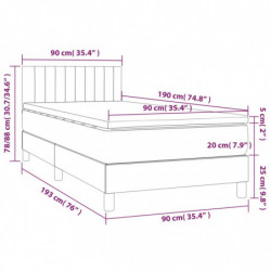 Boxspringbett mit Matratze & LED Creme 90x190 cm Stoff