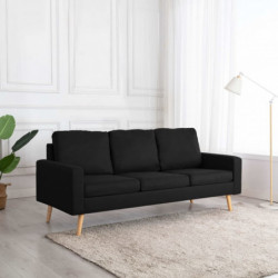 3-Sitzer-Sofa Schwarz Stoff