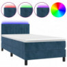 Boxspringbett mit Matratze & LED Dunkelblau 90x200 cm Samt