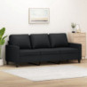 3-Sitzer-Sofa Schwarz 180 cm Kunstleder