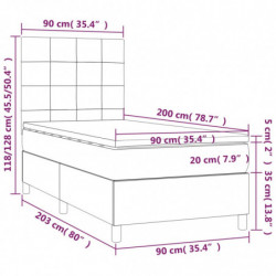 Boxspringbett mit Matratze Dunkelblau 90x200 cm Samt