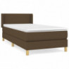 Boxspringbett mit Matratze Dunkelbraun 90x190 cm Stoff