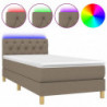 Boxspringbett mit Matratze & LED Taupe 80x200 cm Stoff