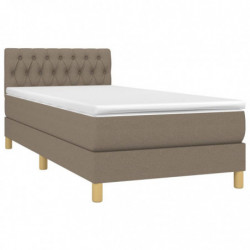 Boxspringbett mit Matratze & LED Taupe 80x200 cm Stoff