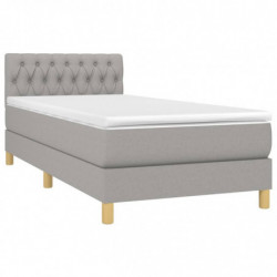 Boxspringbett mit Matratze & LED Hellgrau 80x200 cm Stoff