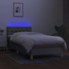 Boxspringbett mit Matratze & LED Hellgrau 80x200 cm Stoff