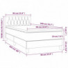 Boxspringbett mit Matratze & LED Creme 90x200 cm Stoff