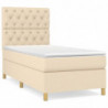 Boxspringbett mit Matratze Creme 80x200 cm Stoff