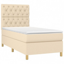 Boxspringbett mit Matratze Creme 80x200 cm Stoff