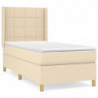 Boxspringbett mit Matratze Creme 80x200 cm Stoff