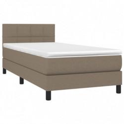 Boxspringbett mit Matratze Taupe 90x190 cm Stoff