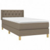 Boxspringbett mit Matratze Taupe 80x200 cm Stoff