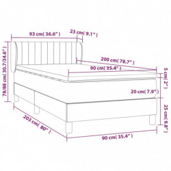 Boxspringbett mit Matratze Dunkelgrau 90x200 cm Samt