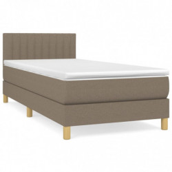 Boxspringbett mit Matratze Taupe 90x200 cm Stoff