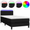 Boxspringbett mit Matratze & LED Schwarz 80x200 cm Stoff