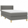 Boxspringbett mit Matratze Dunkelgrau 80x200 cm Stoff