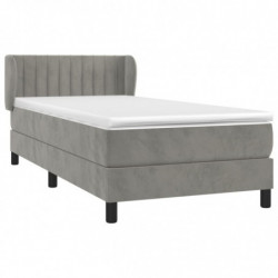 Boxspringbett mit Matratze Hellgrau 80x200 cm Samt