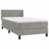 Boxspringbett mit Matratze Hellgrau 80x200 cm Samt