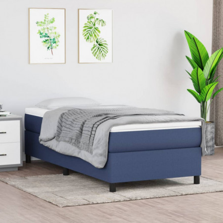 Boxspringbett mit Matratze Blau 100x200 cm Stoff