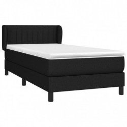 Boxspringbett mit Matratze Schwarz 90x200 cm Stoff