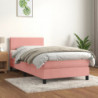 Boxspringbett mit Matratze Rosa 90x200 cm Samt