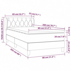 Boxspringbett mit Matratze Schwarz 80x200 cm Stoff