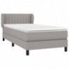 Boxspringbett mit Matratze Hellgrau 80x200 cm Stoff