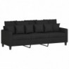 3-Sitzer-Sofa Schwarz 180 cm Stoff