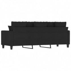 3-Sitzer-Sofa Schwarz 180 cm Stoff