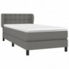 Boxspringbett mit Matratze Dunkelgrau 80x200 cm Stoff