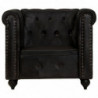 Chesterfield-Sessel Schwarz Echtleder